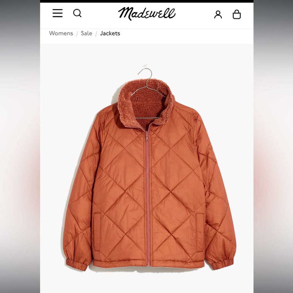 Madewell Reversible Sherpa Puffer Jacket L